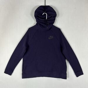 Nike Mocke Neck Rally Sportswear Hoodie Womens Large Purple Long Sleeve Pullover